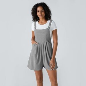 NEW Halara Pockets Waffle Casual Overalls Gray Size Large